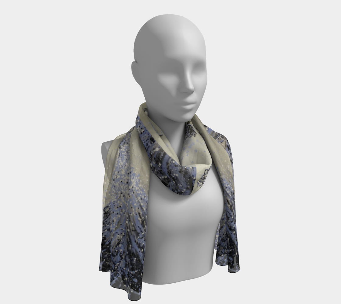 Foulard #4 Élégance, gris et bleu pastel
