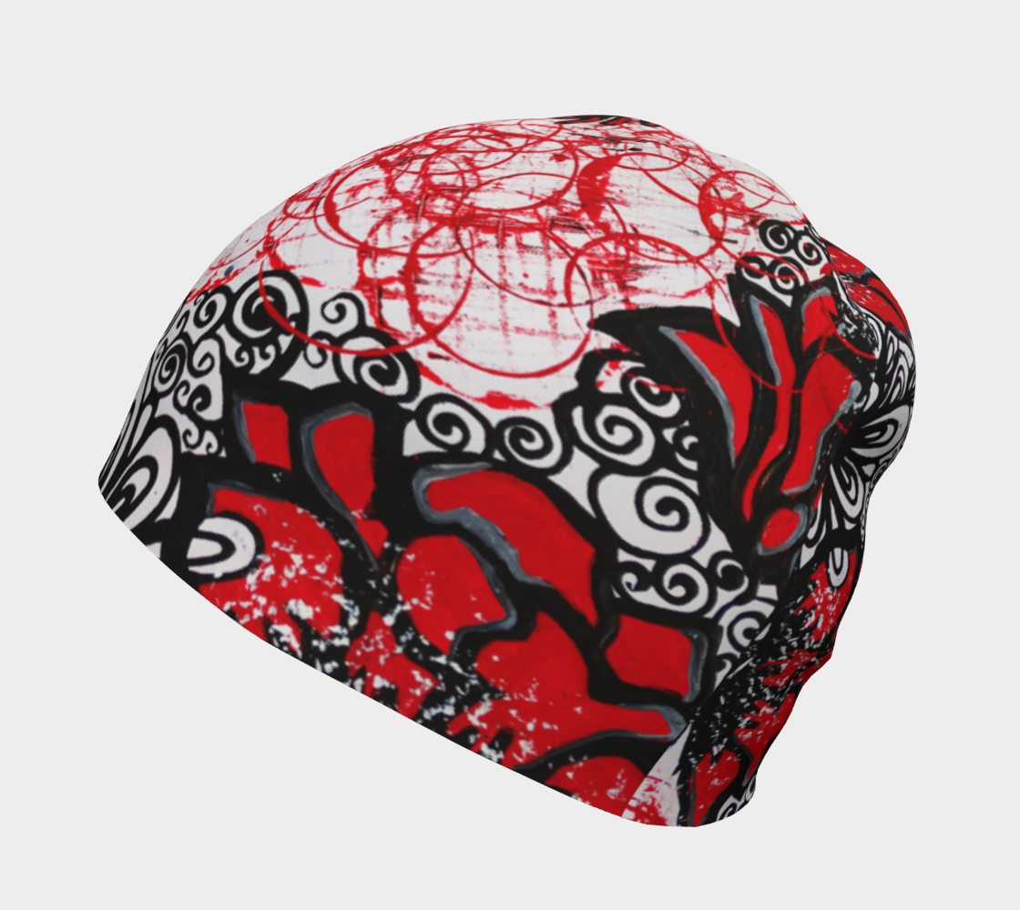 Tuque #1 L'essence d'une femme, rouge et noir