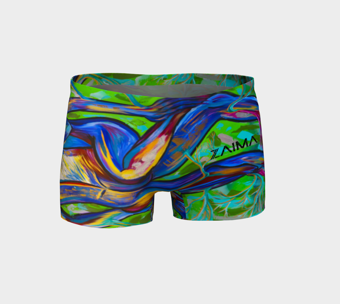 SHORT #3 Nature verte, bleu et fushia