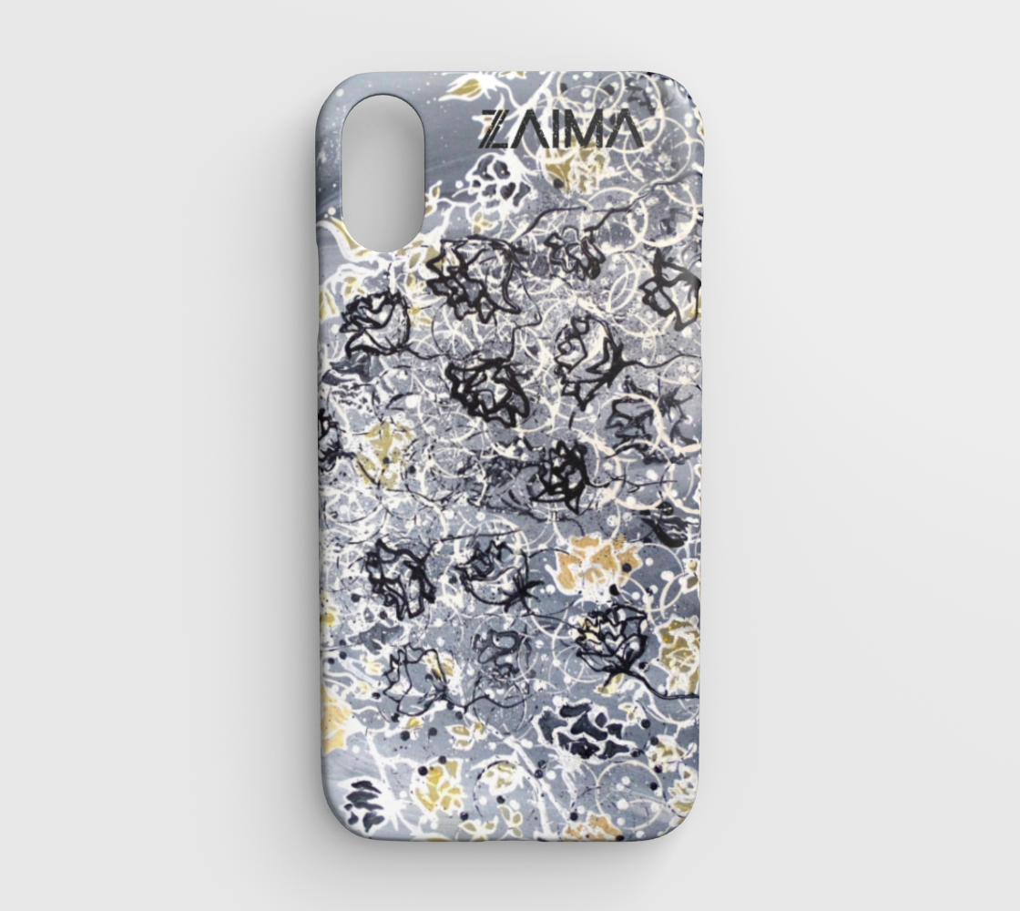 Iphone XR #6 Fleurs or et noires