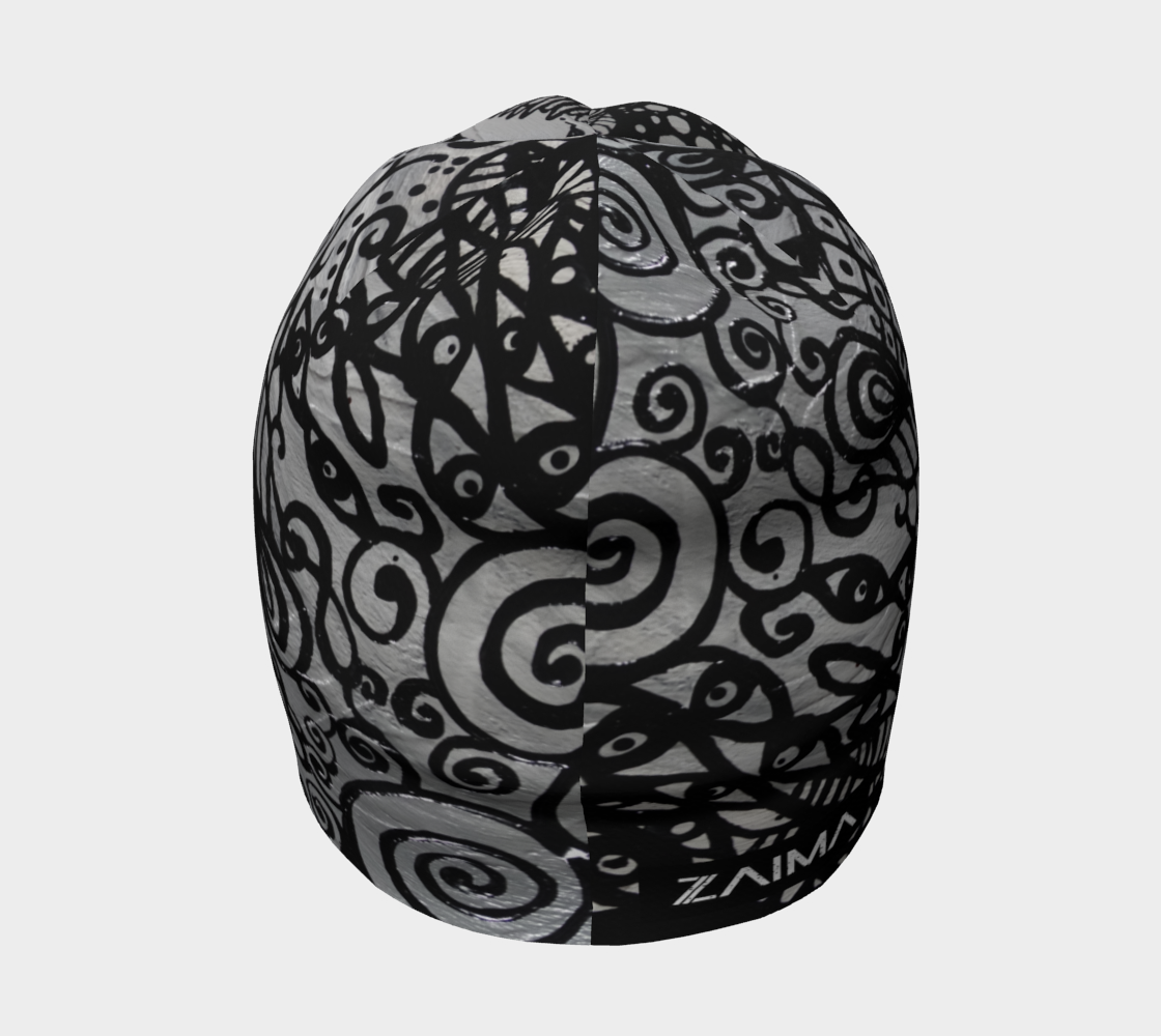 Tuque #3 Sirène Mosaïque, gris et noir
