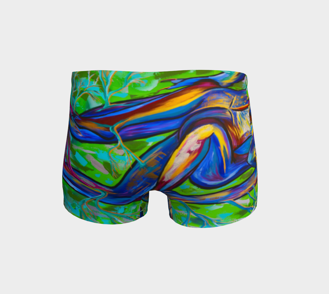 SHORT #3 Nature verte, bleu et fushia