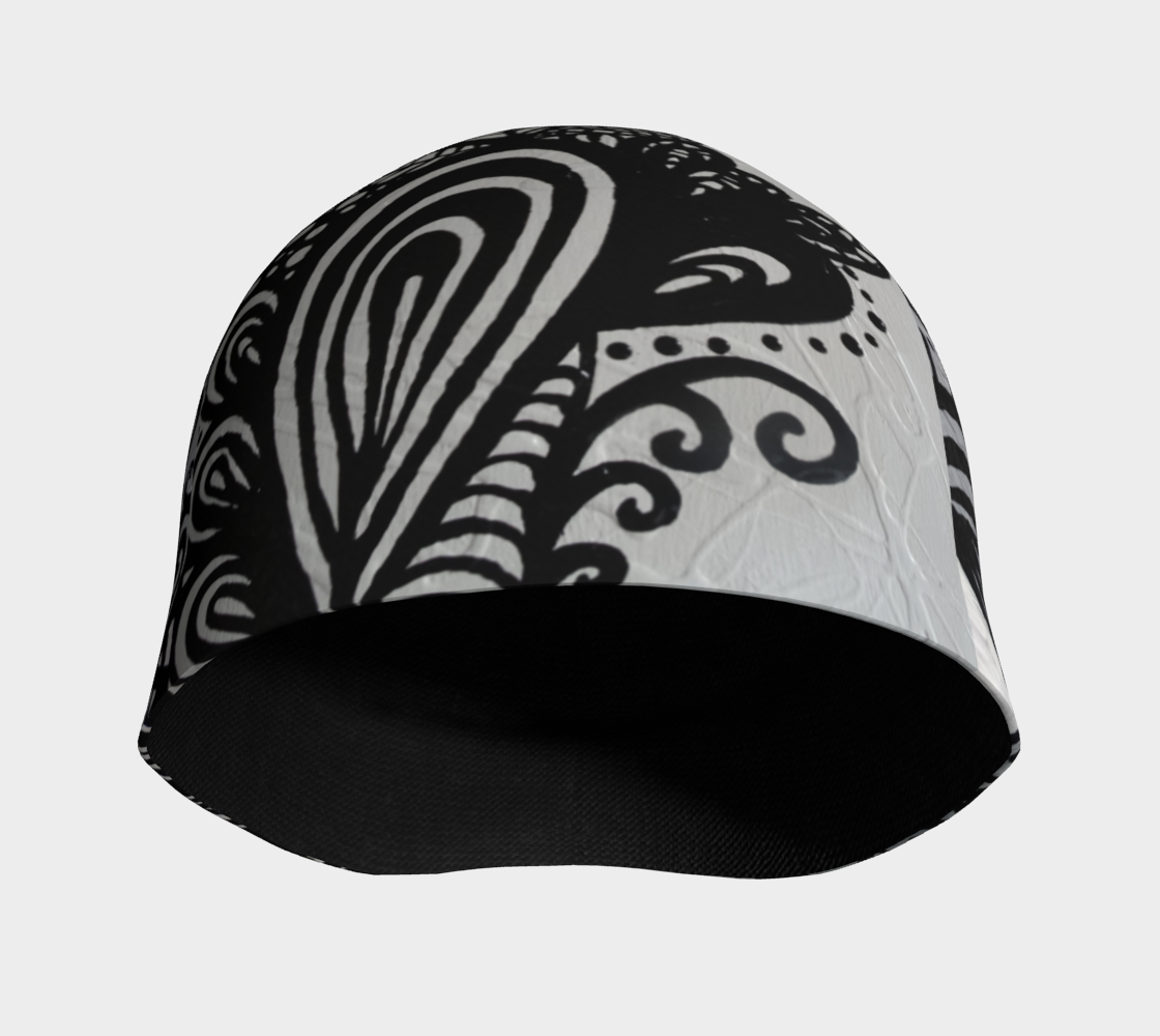 Tuque #3 Sirène Mosaïque, gris et noir