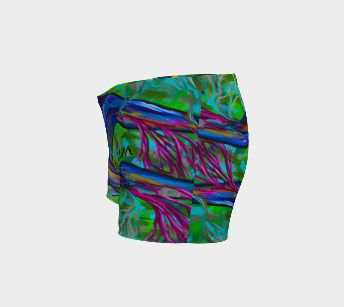 SHORT #3 Nature verte, bleu et fushia