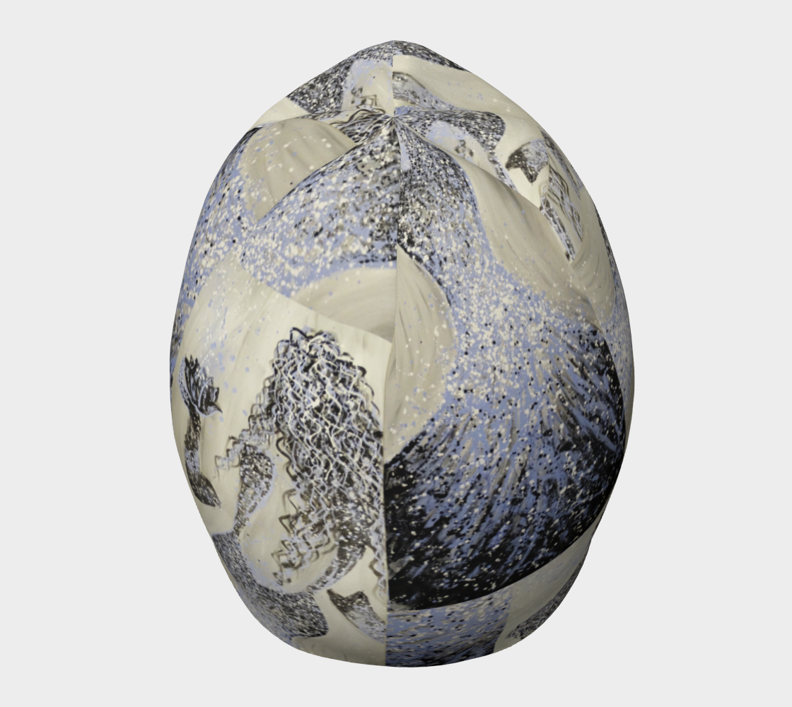 Tuque #4 Élégance, gris et bleu pastel