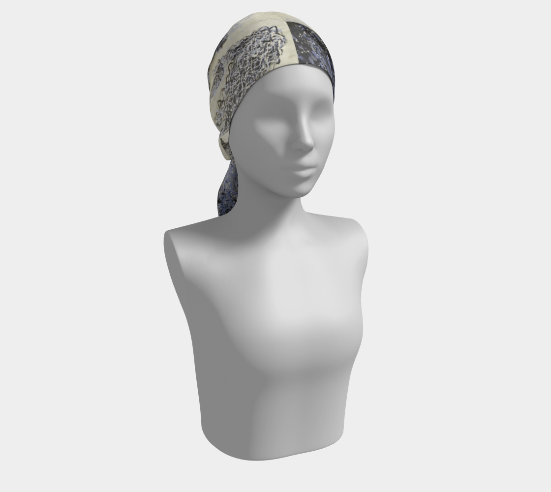 Foulard #4 Élégance, gris et bleu pastel