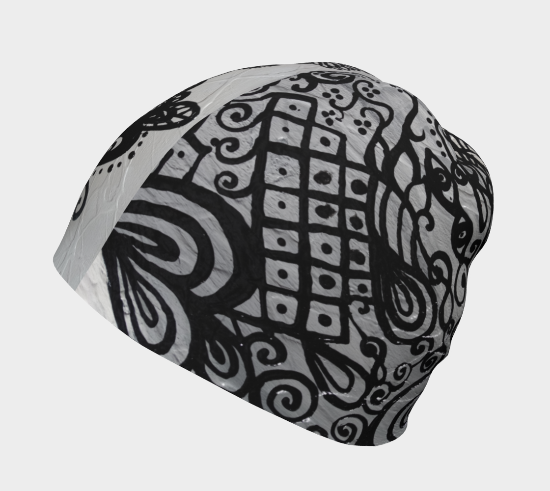 Tuque #3 Sirène Mosaïque, gris et noir