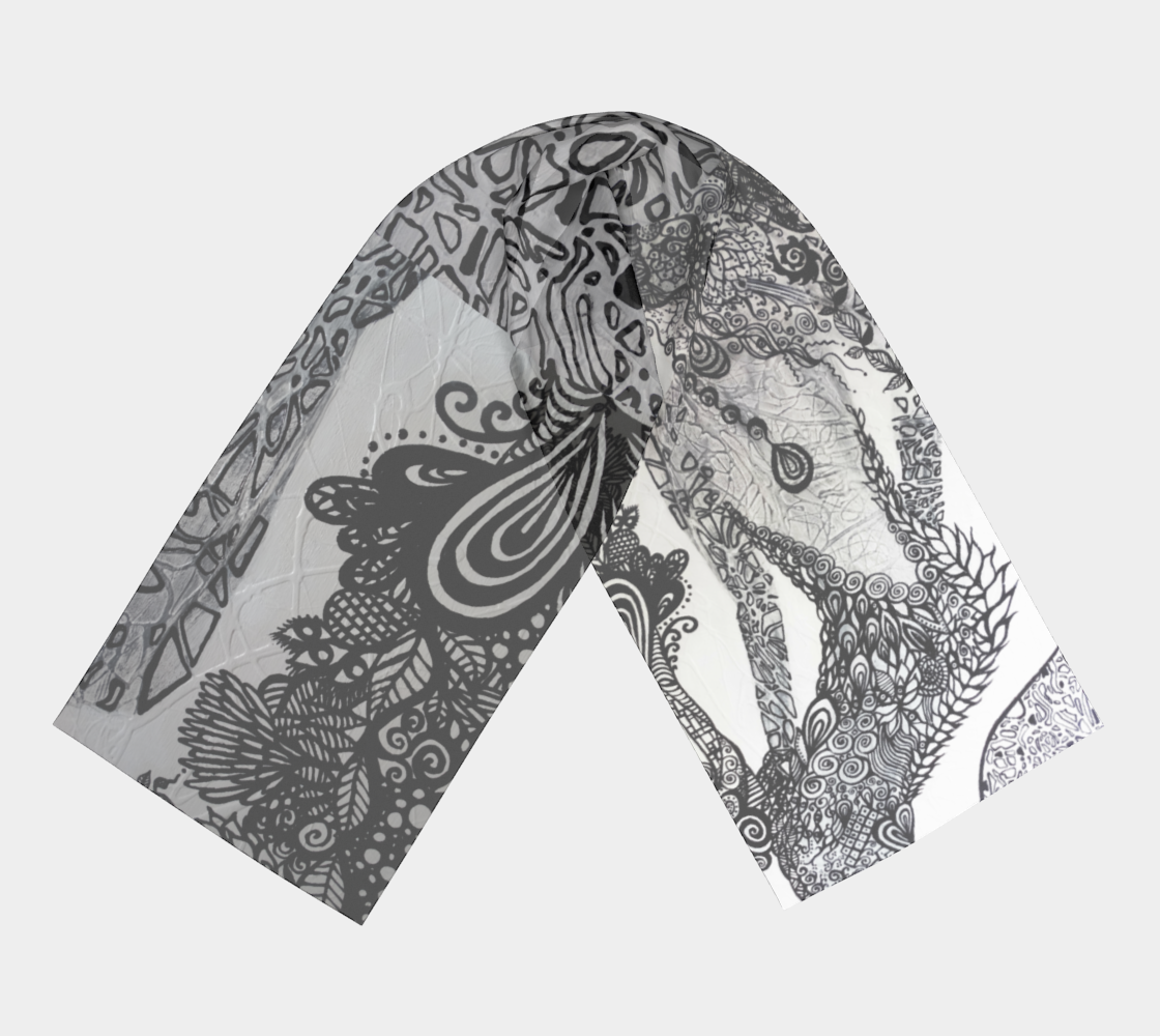 Foulard #2 Sirène Mosaïque noir et blanche