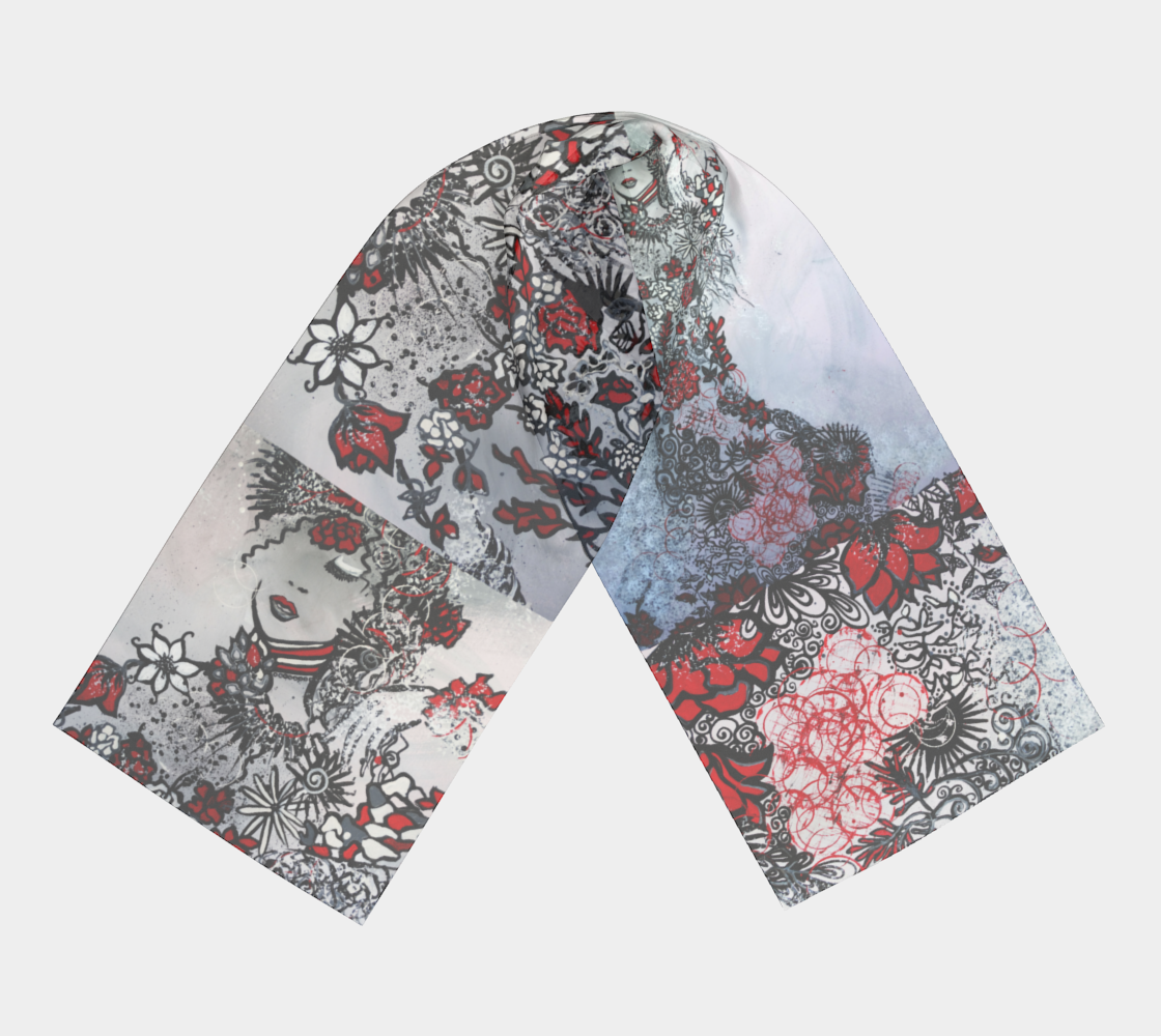 Foulard #1 L'essence d'une femme, rouge et noir