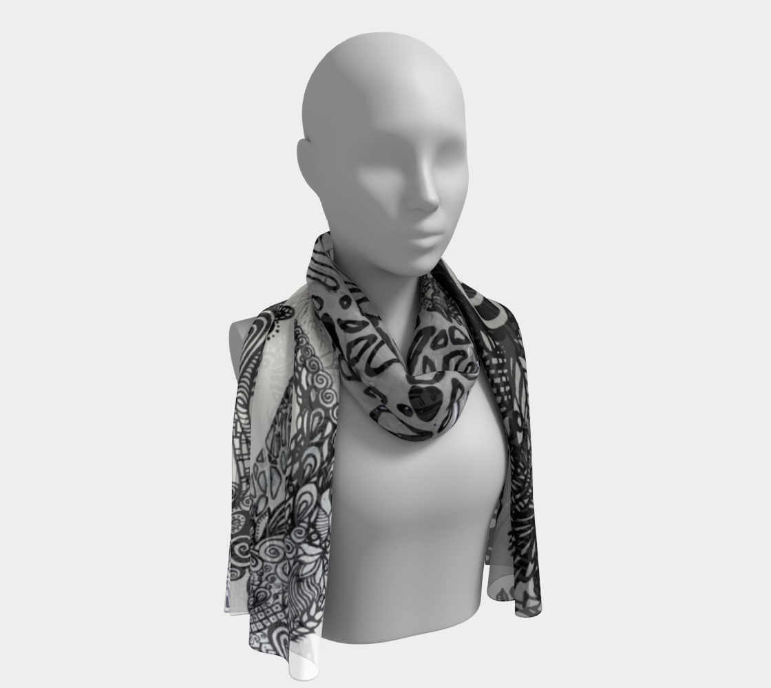 Foulard #2 Sirène Mosaïque noir et blanche
