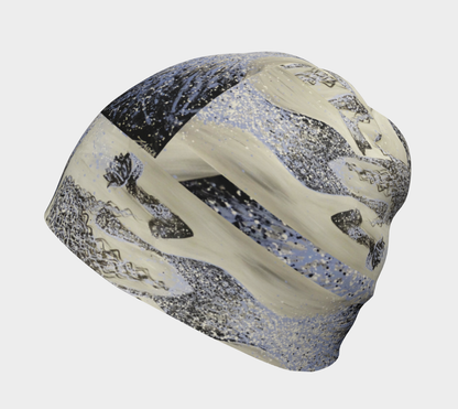 Tuque #4 Élégance, gris et bleu pastel