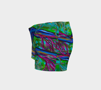 SHORT #3 Nature verte, bleu et fushia
