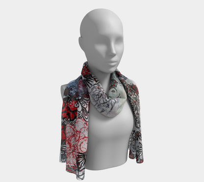 Foulard #1 L'essence d'une femme, rouge et noir
