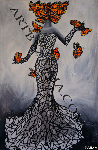 Dame nature et monarques oranges