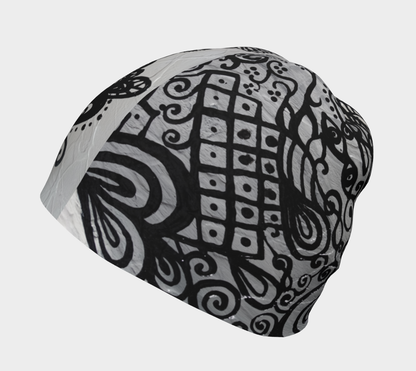 Tuque #3 Sirène Mosaïque, gris et noir