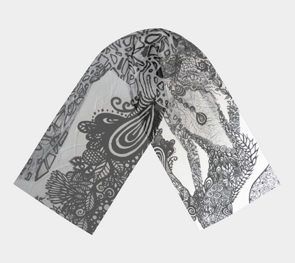 Foulard #2 Sirène Mosaïque noir et blanche