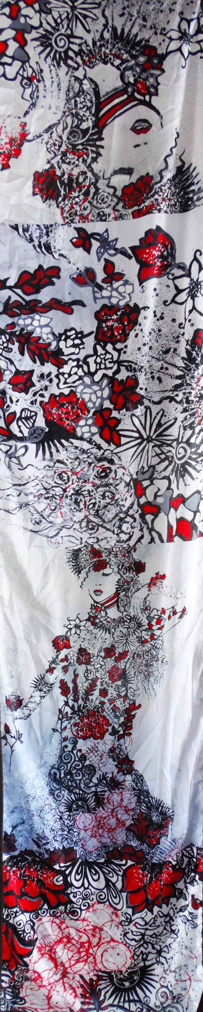 Foulard #1 L'essence d'une femme, rouge et noir
