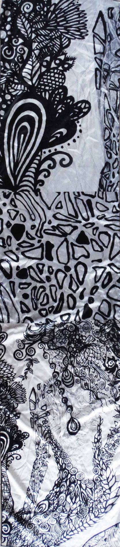 Foulard #2 Sirène Mosaïque noir et blanche